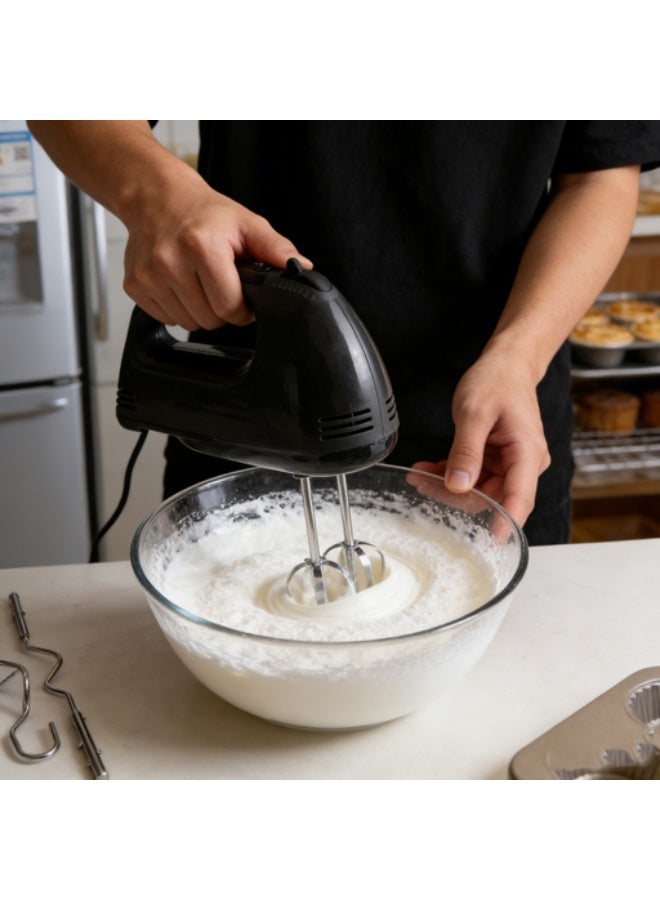 7 سرعة خفاقة بيض كهربائي تلقائي خلاط يدوي خلاط بلاستيكي دوار دافع سياج خلاط كريمة - Image 3